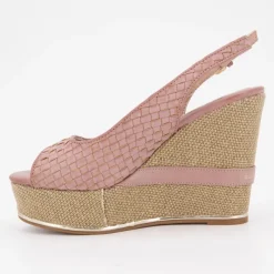 Sandales compensées tissés logo gold Femme Femme Sandales