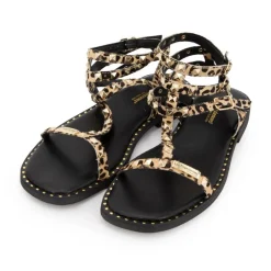 Discount Sandales Coralie à strass motif léopard Femme Femme Sandales