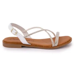 New Sandales cristal avec bride à strass Femme Femme Sandales