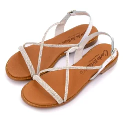 New Sandales cristal avec bride à strass Femme Femme Sandales