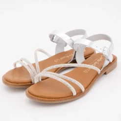 Clearance Sandales cristal boucle rond plat Femme Femme Sandales