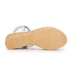 New Sandales cuir craquelé é semelle corde Femme Femme Sandales