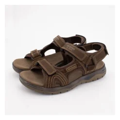 Online Sandales de marche cuir chocolat à scratch Homme Homme Tongs, Mules, Sandales