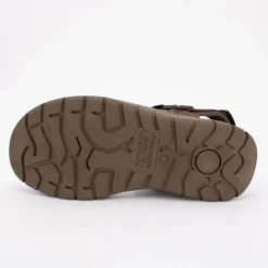 Online Sandales de marche cuir chocolat à scratch Homme Homme Tongs, Mules, Sandales