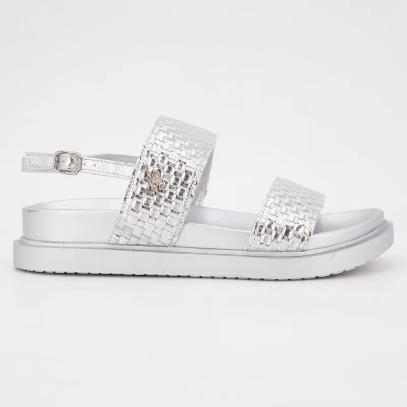Sale Sandales double bride kary tissées avec boucle Femme Femme Sandales