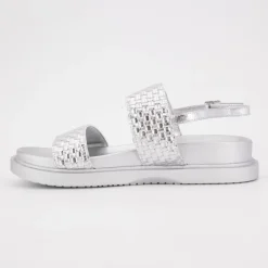 Sale Sandales double bride kary tissées avec boucle Femme Femme Sandales