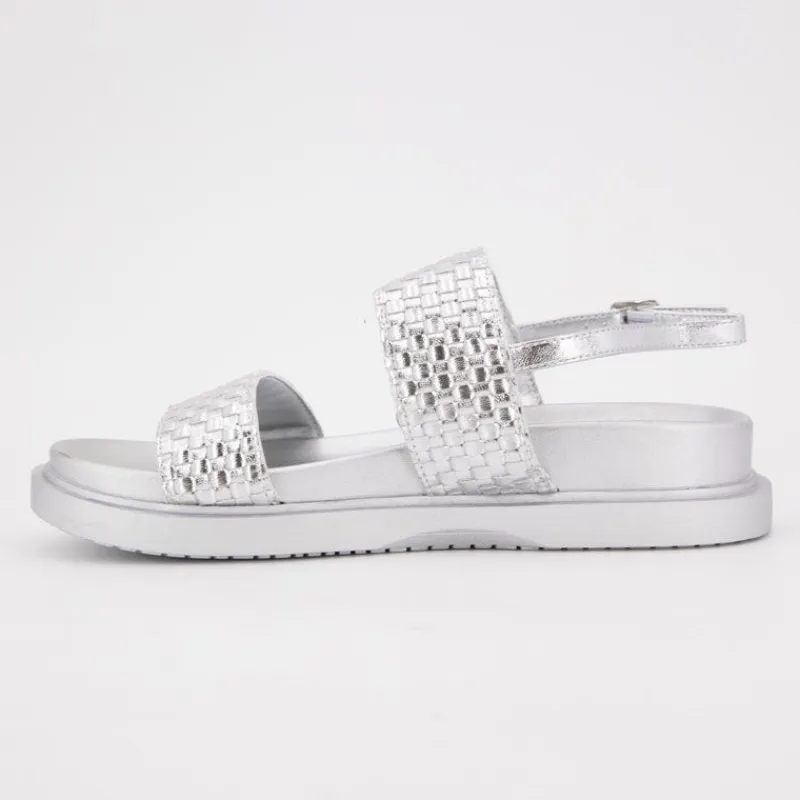 Sale Sandales double bride kary tissées avec boucle Femme Femme Sandales