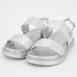 Sale Sandales double bride kary tissées avec boucle Femme Femme Sandales