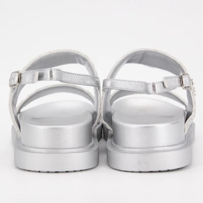 Sale Sandales double bride kary tissées avec boucle Femme Femme Sandales