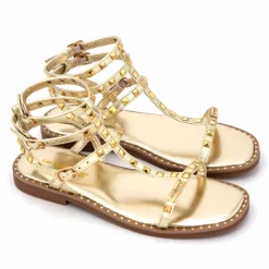 Clearance Sandales hautes cuir léger clouté Calie Femme Femme Sandales