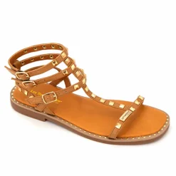 Sale Sandales hautes cuir léger clouté Coralie Femme Femme Sandales