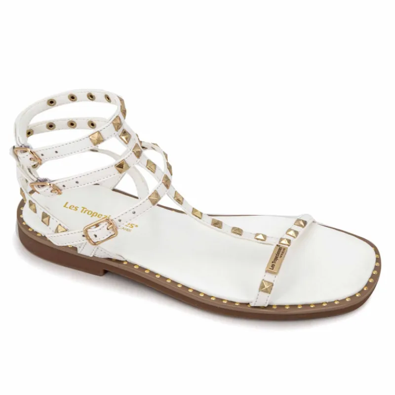 Sale Sandales hautes cuir léger clouté Coralie Femme Femme Sandales