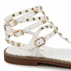 Sale Sandales hautes cuir léger clouté Coralie Femme Femme Sandales