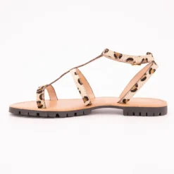 Sale Sandales Hexom à motif leopard semelle crantée Femme Femme Sandales