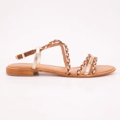 Clearance Sandales Homage lanières à tresses gold Femme Femme Sandales