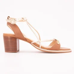 Clearance Sandales Lilon tan gold à talons 6cm Femme Femme Sandales