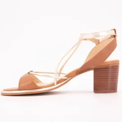 Clearance Sandales Lilon tan gold à talons 6cm Femme Femme Sandales