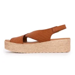 New Sandales croisées tressées cuir Femme Femme Sandales