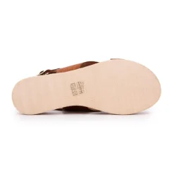 New Sandales croisées tressées cuir Femme Femme Sandales