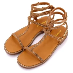 Clearance Sandales multi brides cheville à strass Coradiam Femme Femme Sandales