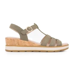 Clearance Sandales olive nubuc 36-41 Femme Femme Sandales