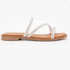 Sandales plate cristal Femme Femme Sandales