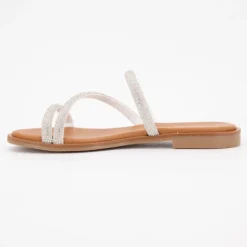 Sandales plate cristal Femme Femme Sandales