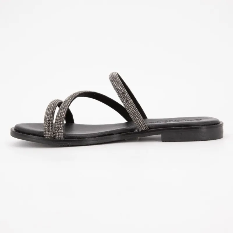 New Sandales plate cristal Femme Femme Sandales