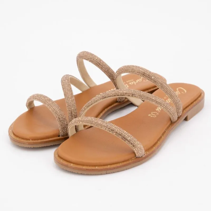 Discount Sandales plate cristal Femme Femme Sandales