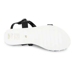 New Sandales plates à brides cloutées semelle crantée Femme Femme Sandales