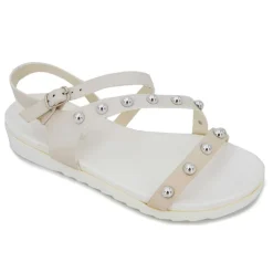 Best Sandales plates à brides cloutées semelle crantée Femme Femme Sandales