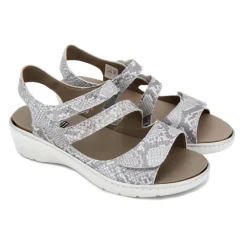 Hot Sandales plates compensées f0550 brides python Femme Femme Sandales