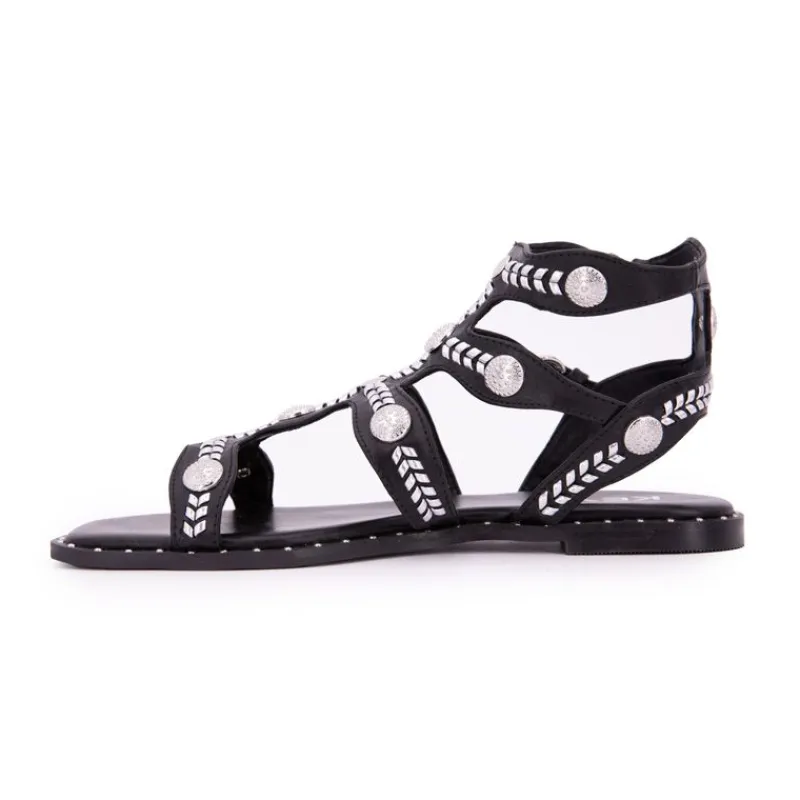Sandales spartiates à clous avec boucles Femme Femme Sandales