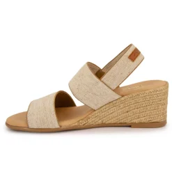 Discount Sandales tissu chiné compensées Femme Femme Sandales