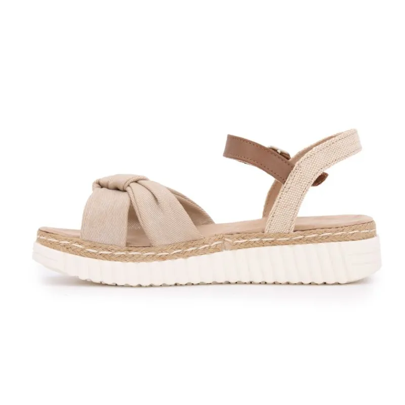 Online Sandales tissu nouées à boucle doré Femme Femme Sandales