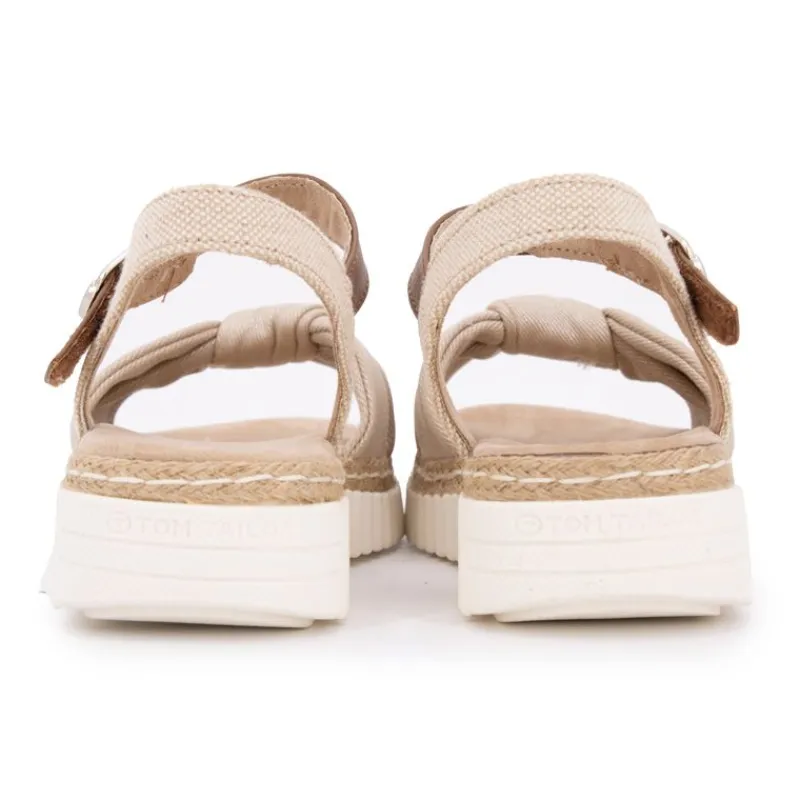 Online Sandales tissu nouées à boucle doré Femme Femme Sandales