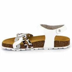 Best Sandales triple bride he tressée argentée et motif léopard Enfant Enfant Chaussures Fille