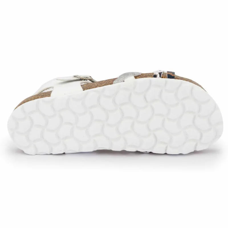 Best Sandales triple bride he tressée argentée et motif léopard Enfant Enfant Chaussures Fille