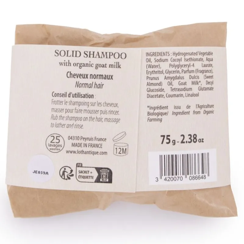 Discount Shampoing solide 75g lait de chèvre Mixte Femme Cosmétique|Cosmétique