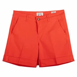 Outlet Short à pince en toile avec ourlets Femme Femme Short, Bermuda