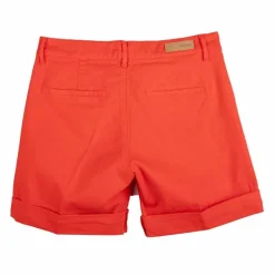Outlet Short à pince en toile avec ourlets Femme Femme Short, Bermuda