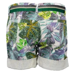 Sale Short avec ceinture à revers imprimé plantes tropicales Femme Femme Short, Bermuda
