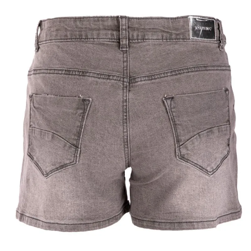 Hot Short avec lacets medium blue denim délavé Femme Femme Short, Bermuda