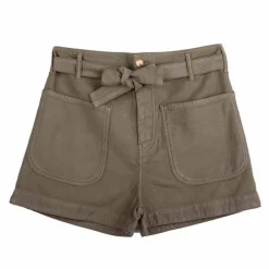 Hot Short billie poches plaquées avec ceinture Femme Femme Short, Bermuda