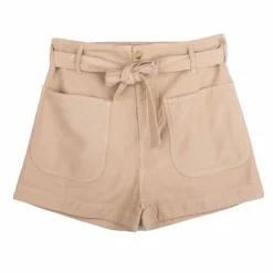 Hot Short billie poches plaquées avec ceinture Femme Femme Short, Bermuda