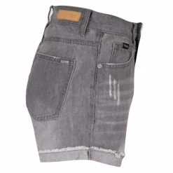 New Short court délavé jean avec ourlets Femme Femme Short, Bermuda