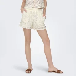 Short court élastique eva à dentelle Femme Femme Short, Bermuda