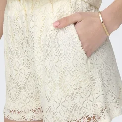 Short court élastique eva à dentelle Femme Femme Short, Bermuda