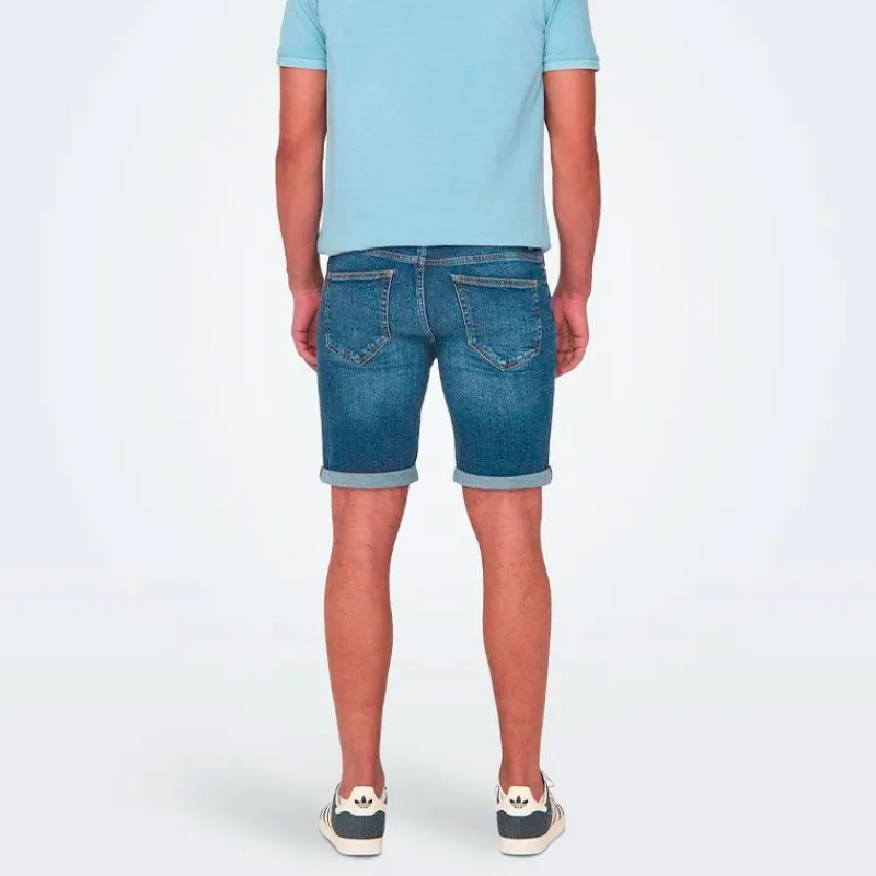 Online Short denim regular délavé Homme Homme Short, Bermuda