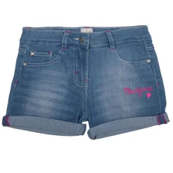 Sale Short en jean avec inscription en rose Enfant Enfant Short, Bermuda